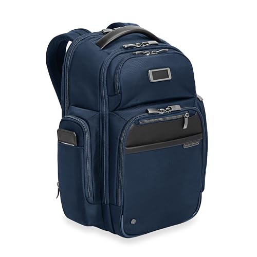 Briggs & Riley Medium Cargo Backpack for Women & Men - Laptop Backpack, For Work & Travel, Lightweight & Durable, Padded Straps, Fits up to 15" Laptop - @work Collection, Navy - color: Navy, size: Medium Cargo Backpack