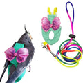 Escape-Proof Parrot Harness & Leash Set with Diaper - Adjustable Flight Suit with Bow & Safety Cord for Conures, African Grey, Parakeets, Doves (Pink-M) - size: Pink bow-M