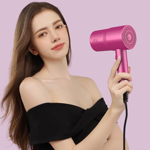 AINA Diffuser Hair Dryer Full-Featured Blow Dryer 110V/1600W(Neon Pink) | 3 Heat/2 Speed;Cold shut button;Lightweight;Compact Size;High Temp;Low Airflow;Same Results;Less Expense - color: Neon Pink, size: 3 Piece