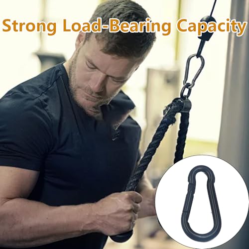 24Pcs M4 1.58 Inch Black Carabiner Clip, Heavy Duty Spring Snap Hook Rope Connector for Camping, Hiking, Fishing, Dog Leash, Bird Feeders(220 lbs Capacity)
