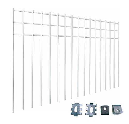 24x15-inch No Dig Animal Barrier Fence, 10 Pack White Dig Protective Fence with 1.5 inch Spike spacing, Dog/Rabbit/Groundhog Underground Defence, for Outdoor Garden Patio - size: 10 pack 24x15-inch white