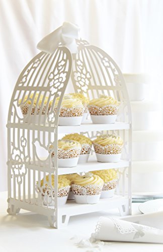 Talking Tables White Cake Stand Birdcage Centrepiece | Great For Tea Party, Birthday Party, Baby Shower, Wedding And Anniversary | Paper