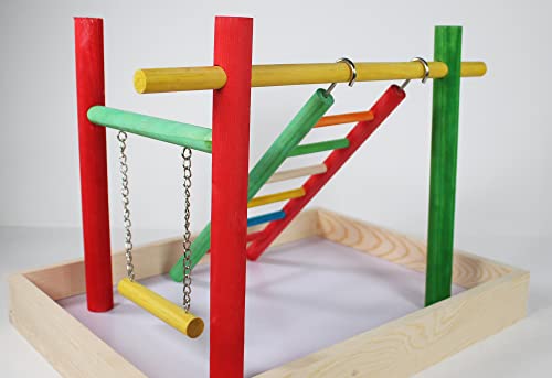 Penn-Plax Bird Life Wooden Playpen – Perfect for Conures, Ring Necks, Quakers, Amazons, and African Greys – Extra-Extra Large Size (Multicolor) - color: Multicolor, size: Extra-Extra Large