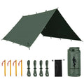 FREE SOLDIER Waterproof Camping Tarp Shelter Awning | Lightweight, Compact, Quick Setup, Waterproof Sun Shelter Campingtarp,For Backpacking, Beach, Travel and Outdoor Activities - color: Lake Green 10×10.5ft