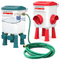 Float-Controlled Automatic Chicken Waterer & No Waste Feeder Kits - Chicken Coop Accessories, Poultry Waterer and Feeder, Two Buckets 3 Gallon/18-23 Pounds - color: Blue+Red