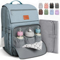Baby Shower Gifts Diaper Bag Backpack - Large Capacity Baby Bag Backpack, Wide Opening & Easy Access Stylish Baby Diaper Bag - Waterproof, Durable, Travel-Friendly Organizer w/ Foldable Changing Pad - color: L. Light Blue, style: Classic