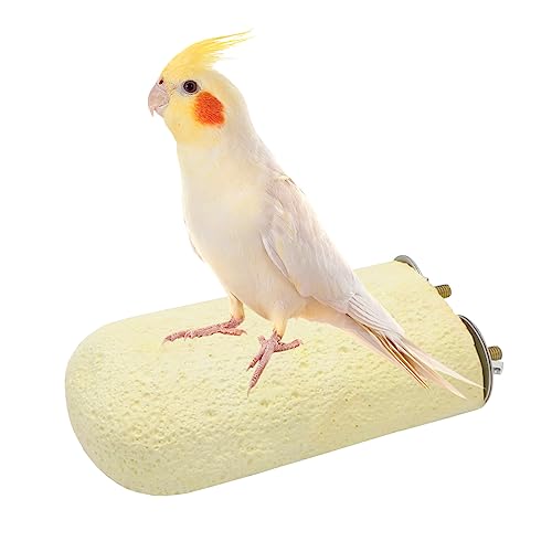 Bird Calcium Teeth Chew Toy Hamster Grinding Stone for Parrot Parakeet Cockatiel Rabbit Chinchilla Squirrel Cage Perch Stand (Random Color) (L) - size: L