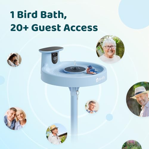 Birdfy Smart Bird Bath with Camera, Solar Powered, Dual-Lens 2K AI Camera | Watch Birds Bathe & Drink in Stunning 2K with Dual-Lens Auto Tracking, Solar Power, Fountain and Lifetime AI Bird Recognition - style: AI Lifetime