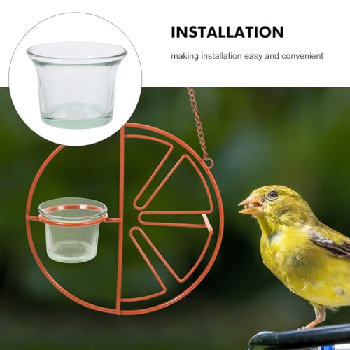 Abaodam 2PCS Glass Oriole Feeder Replacement Cups for Outdoor Bird Feeders | Easy To Clean, For Oriole Jelly Feeders, Outdoor Hanging Feeders, Garden And Balcony Use