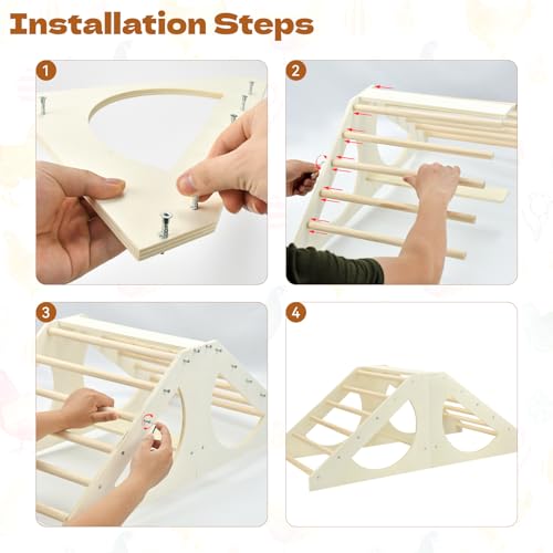 Chicken Roosting Bar Solid Wood Roosting Ladder Poultry Perch Stand Jungle Gym for Backyards Chicken Coops Farms Chicken Toy for Chicks Hens Roosters Large Birds Parrots Macaws L - size: Large