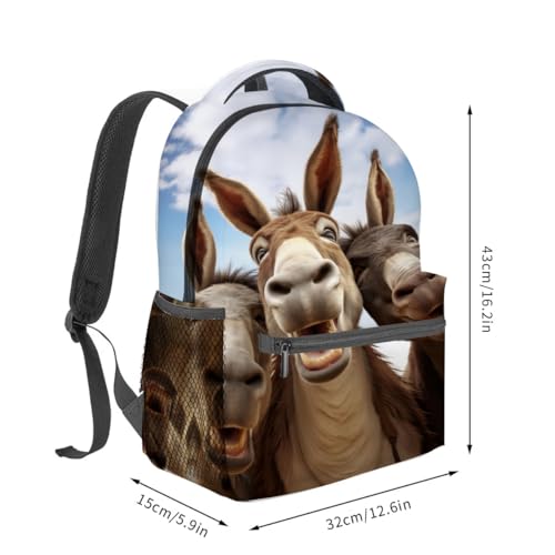 Donkey Backpack Travel Backpacks Laptop Rucksack,School Bookbag for Women Kids Boys Girls,Animal Back Pack Accessories Bags,Ideal Gifts for Work, Outdoor Adventures - color: Color68