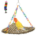 Seagrass Swing for Birds,Bird Seagrass Mat Hammock Edible Triangle Natural Woven Parakeet Swing Toys with Hooks Chewing Climbing for Parrot Budgies Lovebird Canary Cockatiel Finch Cockatoos - size: 【Hammock：11.81x11.81x11.81 IN】