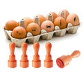 AHANDMAKER 5 Styles Novelty Egg Stamp Moustache, Glasses Tie Pattern Wooden Egg Stamps Decorative Farm Label Stamps for DIY Crafts Card Making Planner Decal Gift Egg Famers and Owners(No Ink Include) - style: Glasses