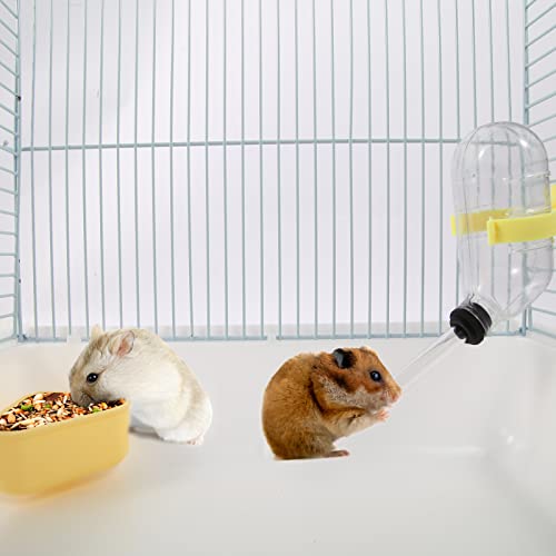 Hamster Travel Portable Carrier Cage Small Animal Carry Case | with Water Bottle&foodbowl& for Dwarf Hamster,Ferrets,Hedgehog,Chinchilla(White)