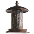 Metal Bird Feeder for Outside Hanging,Wild Bird Feeders for Cardinal, Large Roof and Tray - 6 Port - color: Chestnut Brown