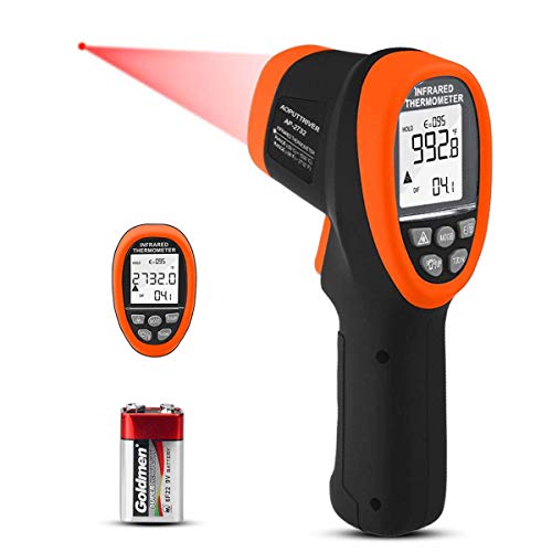 Digital Infrared Thermometer Gun, Dual Laser Industrial Pyrometer AP-2732 | -58℉- 2732℉ (-50℃~1500℃) High Temperature IR Thermometer 30:1DS,Adjustable emissivity 0.1-1.0 ,Hi/Lo Temp Alarm,Flashlight - color: AP-2732 Orange