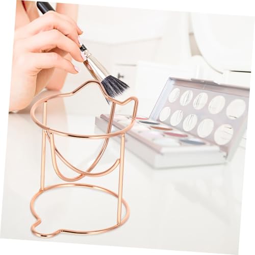 SOLUSTRE Makeup Puff Holder Sponge Egg Display Stand Metal Powder Puff Rack Rose Gold Hollow Makeup Sponge Holder for Cosmetic Storage and Drying