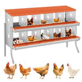 Garvee Chicken Nesting Box, 10 Compartments Nesting Box for Chickens, Galvanized Steel Chicken Laying Box for Easy Egg Collection, Wall Mounting - color: Orange | 10 Compartment+legs