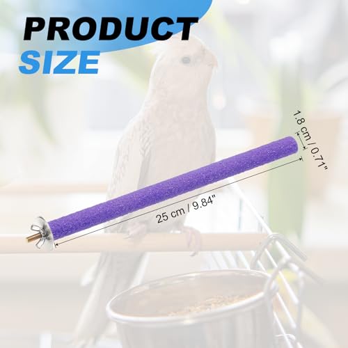 Bird Perch Stand, Colorful Paw Grinding Stick, Wood Rough-surfaced Perch Parrot Stand 25 x 1.8 Cm, (Purple, 2 Pcs), Intended for Home/Animal Parks/Pet Stores - color: Purple, size: 25 x 1.8 cm / 9.84 x 0.71 inch