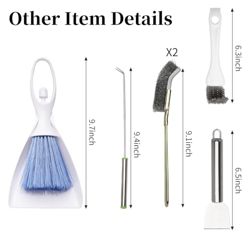 Plus tard 6-Piece Bird Cage Cleaning Kit with Stainless Scraper | Multiple Scraping and Brushing Shapes Reach Bars, Posts and Corners to Loosen Dried Messes and Speed Routine Cleanup