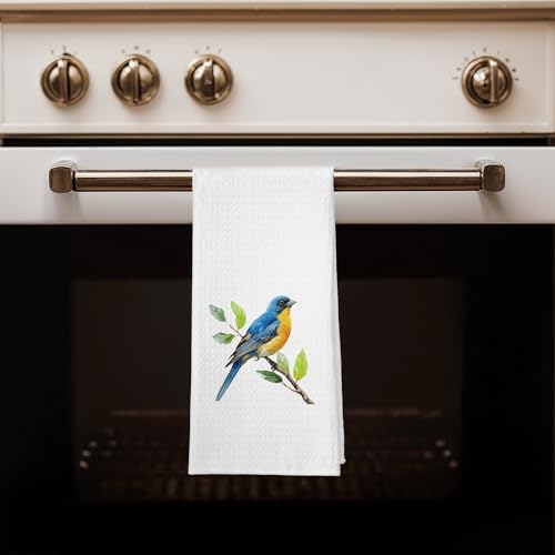 Spring Garden Bird Kitchen Towels, Gifts for Bird Watcher Lovers Dish Tea Towels for Kitchen, Fresh Cottagecore Botanical Birding Decorative Hand Towel for Bathroom, 16x24 Inches - color: Color 22