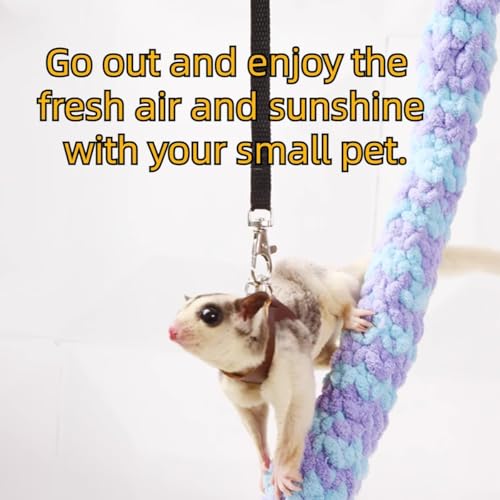 MANON ROSA Sugar Glider Harness and Leash Set, Adjustable 3 Pcs Vest, Orange - color: 01 Orange