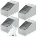 4 Pcs Galvanized Metal Rabbit Nesting Box Bunny Nest Hutch Hideout with Removable Acrylic Floor Breeding Natural Burrow Den Alternative for Rabbit Guinea Pigs Chinchillas (14.5 * 8.5 * 8 Inch) - size: 14.5"L x 8.5"W x 8"H