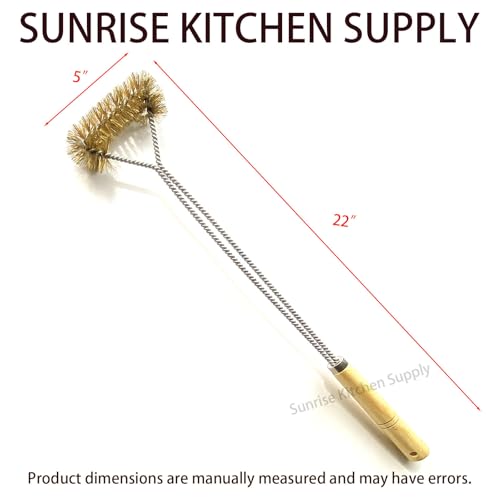 SUNRISE Fryer Brush with Long Handle (Brass, Single Brush) - color: Brass, size: Single Brush