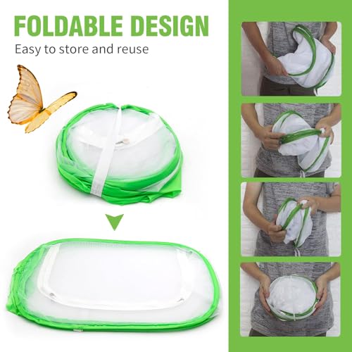EATAKWARD Mesh Plant Enclosure, 15.7'' X 15.7'' X 2'' Pop-Up Foldable Mesh Cage for Breeding, Grow Tent Plant Cover for Fruit, Vegetables, Pests, Bird and Pest Protection Guard for Flowers and Herbs - size: 15.7'' X 15.7'' X 2''