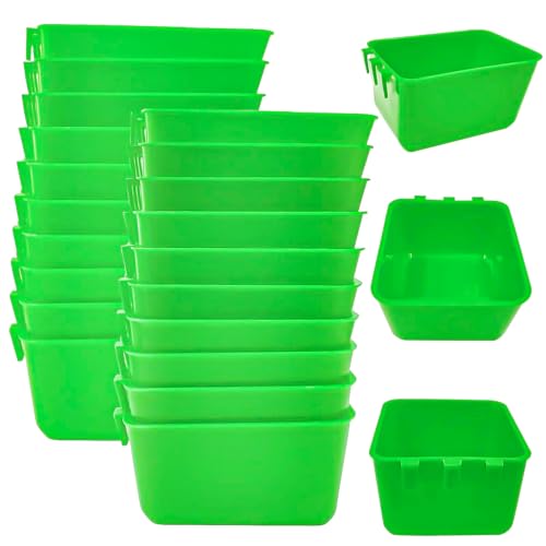 20 Pcs Chicken Coop Feeder Water Cup,16 oz Cage Cups Chicken Feeder Waterer, Cage Cups Birds Hanging Feeders, Chicken Feeder Water Bowl for Parakeet Poultry Pigeon Bunny Wire Cage (Green, 16oz) - color: Green, size: 16oz
