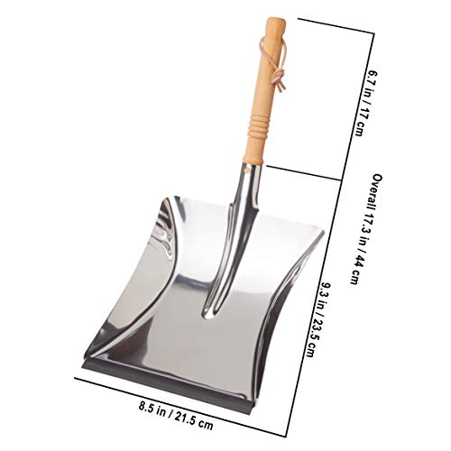REDECKER Horsehair Fiber Hand Brush and Dust Pan Set - Wooden Broom and Dustpan Set for Home - Outdoor Dust Pan and Brush - Oiled Beechwood Handles - Large Capacity Stainless Steel Dust Pan