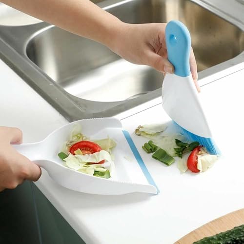 Dustpan and Brush Set (Light Blue, 2set) - color: Light Blue, size: 2set