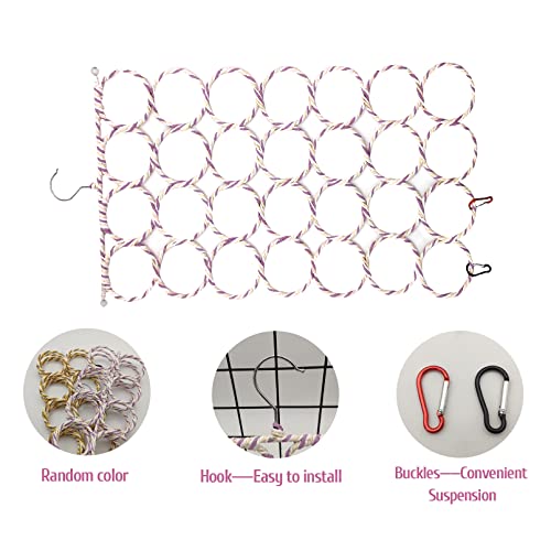 BNOSDM 4 Packs Bird Hemp Rope Net Swing Climbing Rope Net for Birds Parrot Ladder Macaw Hanging Hammock Activity Toy for Rats Parakeet Cockatiel Cockatoo Conure African Grey Budgie