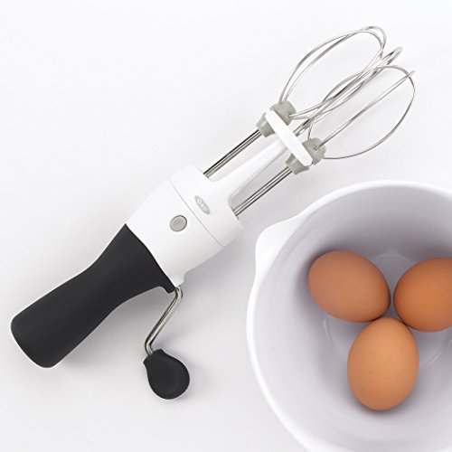 OXO Good Grips Egg Beater | Hand Operated Rotary Beater for Egg, Batter and Whisk Cream, Soft Rotary Cogs, Non-Slip Handle