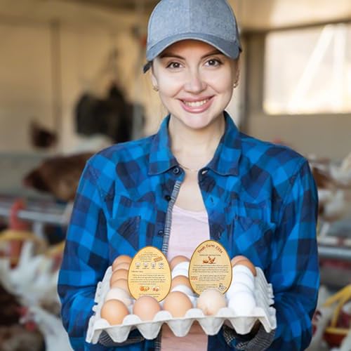 250PCS Farm Fresh Egg Handing Instruction Cards,2.7inch×3.5inch Double-Sided Printing Eggs Shape Sign for Farm Packaging cartons,Easy to Write The Collection Date. - style: Egg Handing Instruction