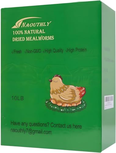 Bulk Dried Mealworms 10Lb Bag -Premium Non-GMO Dried Mealworms for Chicken, Nutritious High Protein - 100% Natural for Laying Hens, Birds, Ducks, Chicken Feed - size: 10 Pound (Pack of 1)
