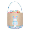 Easter Bunny Basket Canvas Easter Egg Hunts Decorations Storage Reusable Grocery Candy Bag Gifts - style: Blue