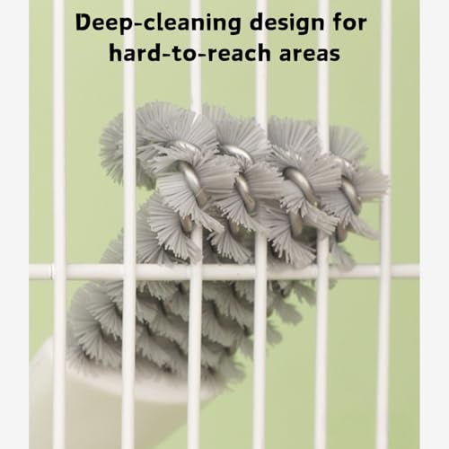 2 Pcs Bird Cage Brush with Scraper - Bird Cage Cleaner for Cleaning Kennels Perches Poop Remover Parrot Parakeet Pet Cage Accessories (2 Pcs)