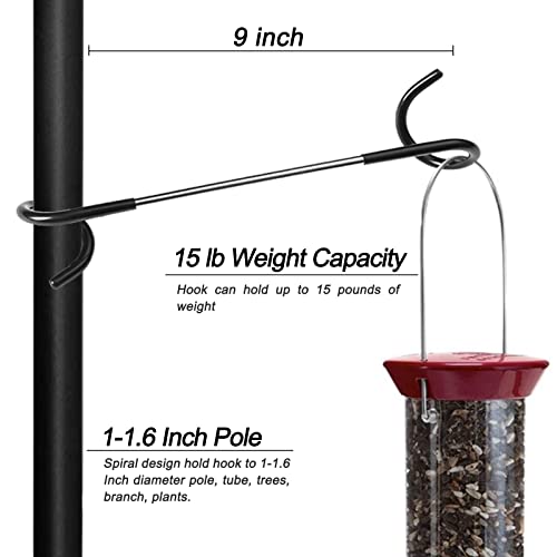 2 PCS Adjustable Wrap Hooks, Bird Feeder Pole Attachment, Extra Feeder Arm, Addition Pole Hook, Hanging Birdfeeder Accessories