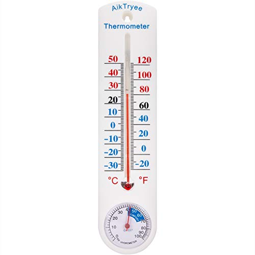 Outdoor Indoor Hygrometer Thermometer, Humidity Monitor, Temperature Humidity Gauge Meter with Celsius/Fahrenheit (℃/℉) for Patio, Field, Cellar, Garden, Humidors, Greenhouse, Closet by AikTryee