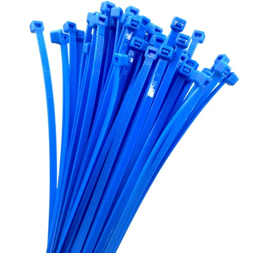 Zip Ties, 100pcs Blue Zip Ties 12 Inch,Zipties Cable Tie Wraps, Multi-Purpose Cable Management Ties, Self-Locking Ziptie for Office and Home(Can bear 50lb) - color: Blue, size: 12" (100 Pack)