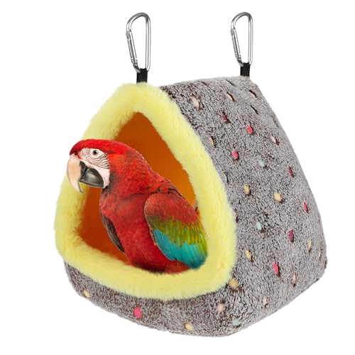 MEWTOGO Large Winter Warm Bird Nest for Cage - Comfortable Birds Bed with Support Plate, Hanging Shed Hideaway Hammock Hut Gift for Macaws African Grey Amazon Parrots - size: Large