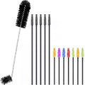 37 Pieces Hummingbird Feeder Cleaning Brush 3 Size Mini Nylon Tube Brushes Set 2 in 1 Double Headed Hummingbird Brush Cleaner for Bottles Tubes Jars Bird Feeder(Black) - color: Black