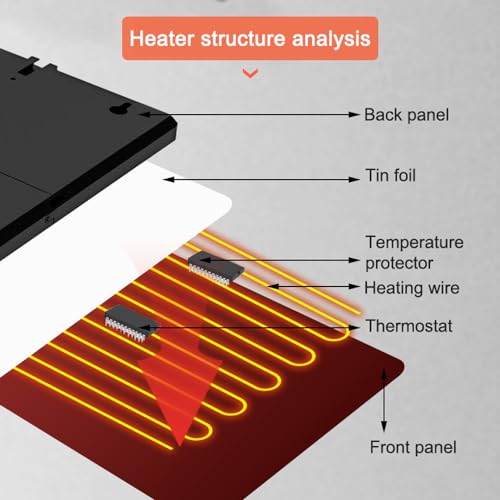 Thermostatic Chicken Coop Heater 160W Poultry Heating Panel 0-99℃ Adjustable Temperature Radi Heating Board Stainless Steel Heating Plate for Chicks Hens Poultry Pets