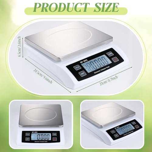 Large Digital Kitchen Scale 66LB 30kg Commercial Food Scale Stainless Bread Scale with LCD Display Commercial Weighing Devices for Baking Cooking(Silver) - color: Silver