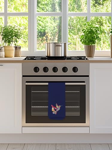 Hummingbird Navy Blue Bathroom Hand Towels for Guest - Floral Bird Decorative Kitchen Hand Towel, Spring Summer Decor, Hummingbird Gifts for Women Unique, Housewarming Gift Idea New Home404 - color: Hummingbird008