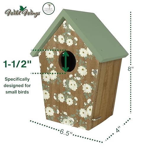 Wild Wings Decorative Bluebird House Verdant Petals, Green - style: Verdant Petals