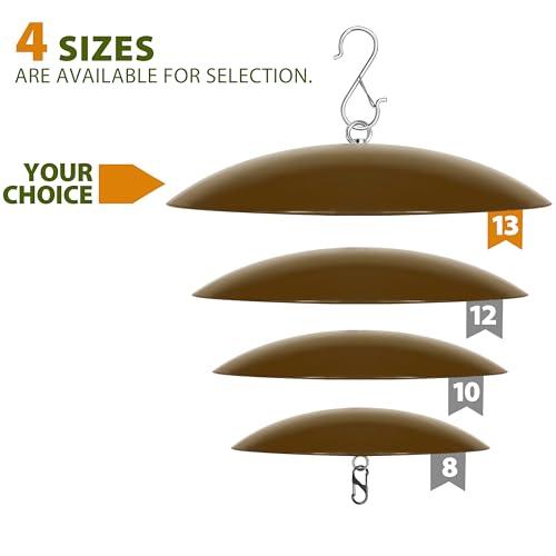 13" Bird Feeder Dome, Hummingbird Feeder Rain Guard, Bird Feeder Cover,Baffle for Bird Feeder Pole,Smart Birds Feeder's Umbrella(Brown), 1 Pack - color: Brown, size: 13Inch / 1 Pack