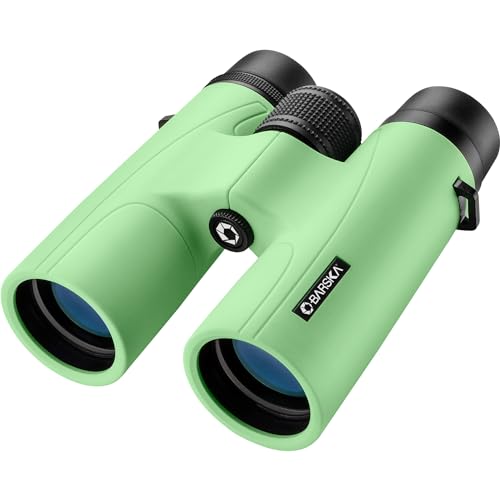 Barska Crush 10x42 Binoculars – Lightweight, Compact & Shockproof Design in Bright Colors for Hiking, Travel, Concerts, Sports, Great Gift Idea – Case & Strap Included - color: Pistachio Green