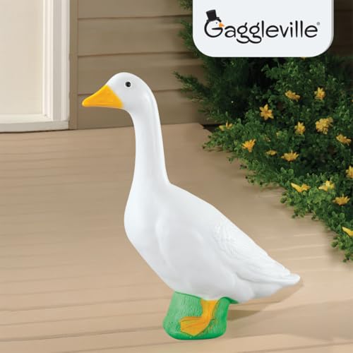 Official Gaggleville Porch Goose Baby Statue - Charming 17" Outdoor | Decorative Figurine for Garden, Patio, or Entryway Accent by Fox Valley Traders - size: Baby